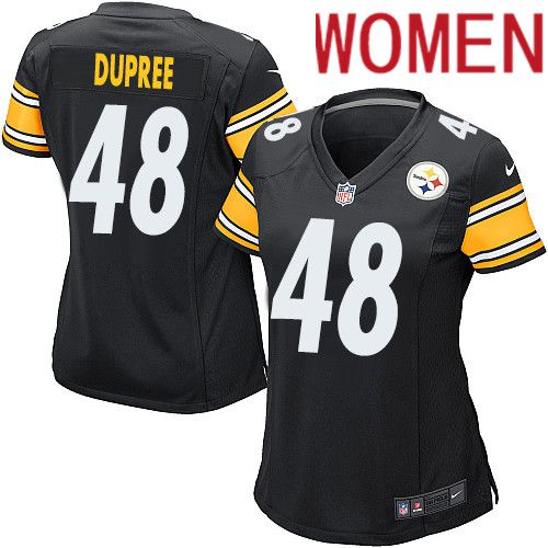 Women Pittsburgh Steelers 48 Bud Dupree Nike Black Game NFL Jersey